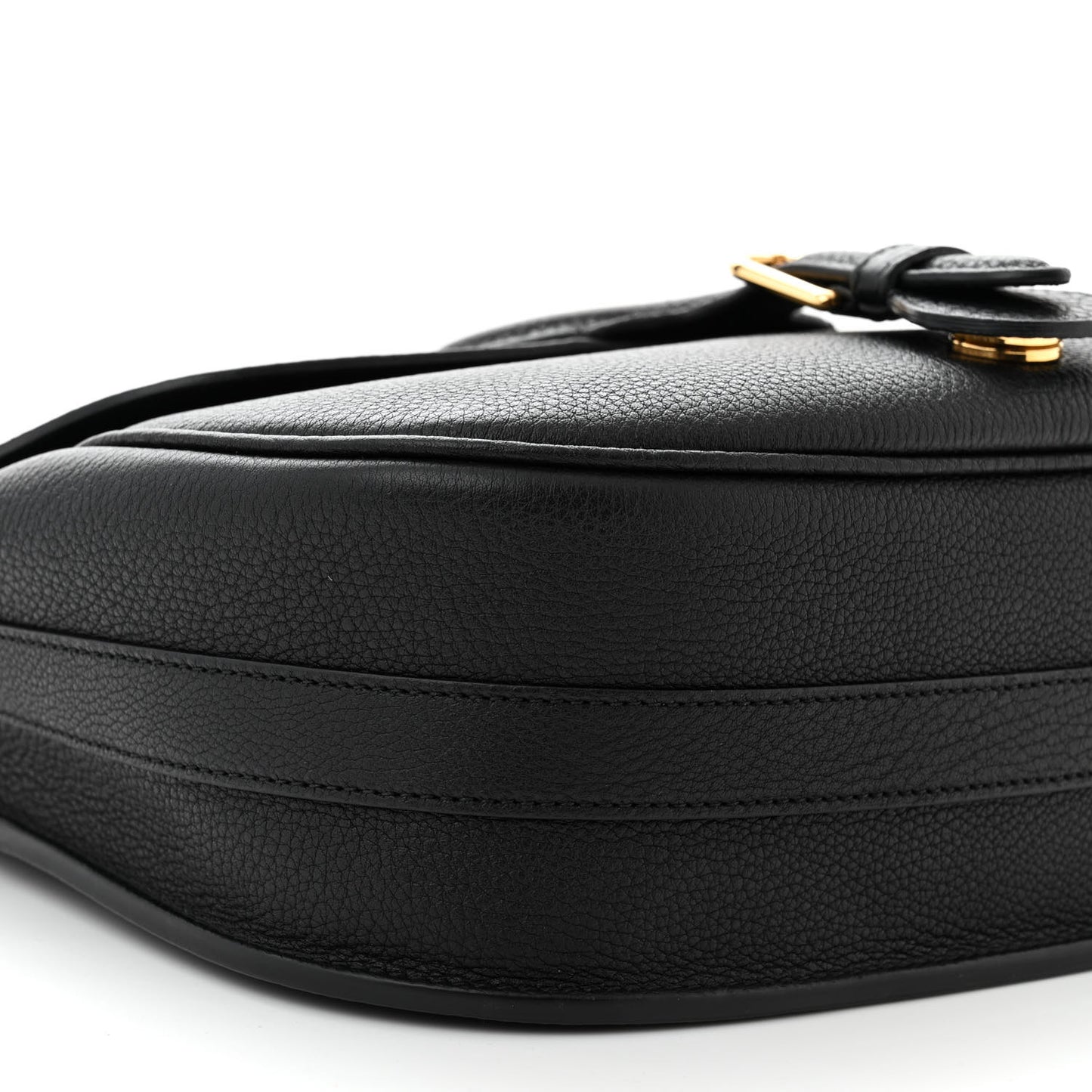 Grained Calfskin Large Bobby Flap Black