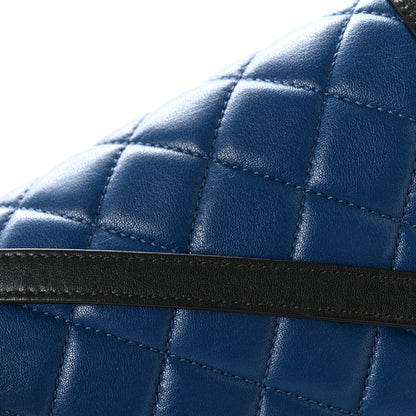 Chanel Sheepskin Quilted Vintage Mademoiselle Flap Blue Black 13 of 16