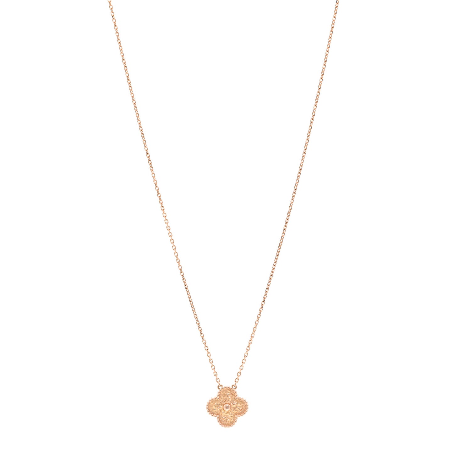 18K Rose Gold Vintage Alhambra Pendant Necklace