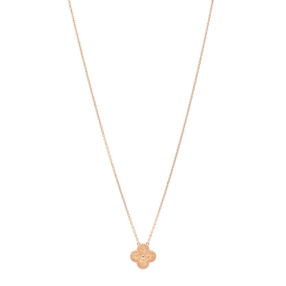Van Cleef & Arpels 18K Rose Gold Vintage Alhambra Pendant Necklace 1 of 6