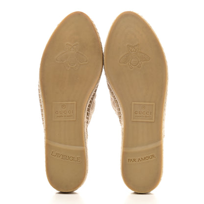 Gucci Straw Elaphe Matelasse GG Marmont Espadrille Slippers 38 Natural Cream Brown 5 of 10