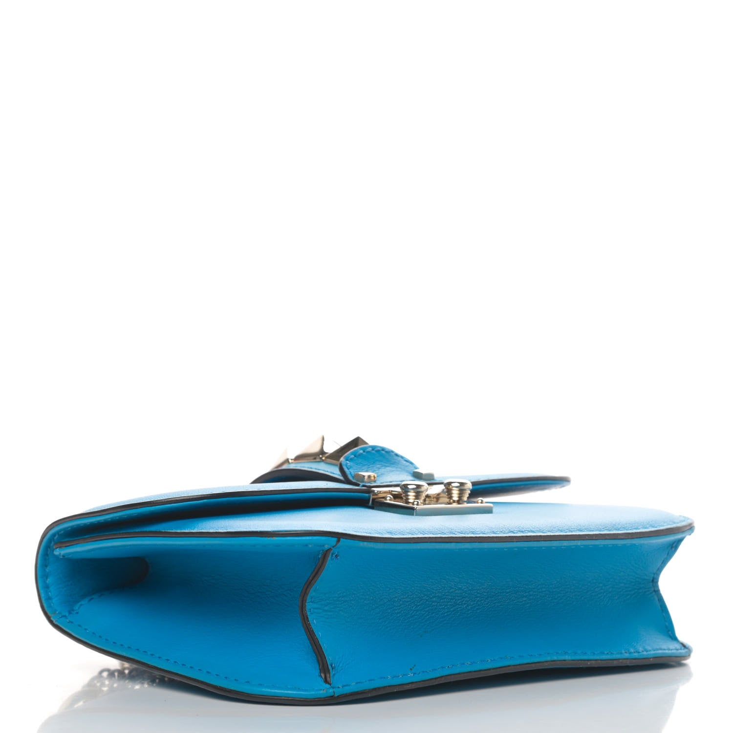 Valentino Garavani Vitello Small Glam Lock Rockstud Flap Blue Fluo 3 of 4