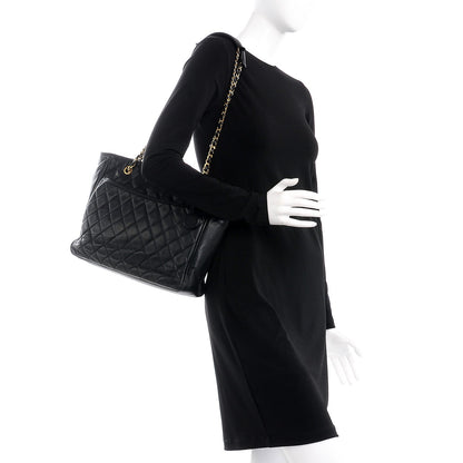 Chanel Lambskin Quilted Shopper Tote Black 2 of 8