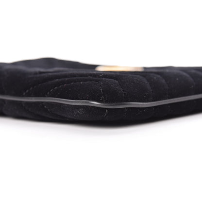 Gucci Velvet Matelasse GG Marmont Zip Pouch Black 11 of 13