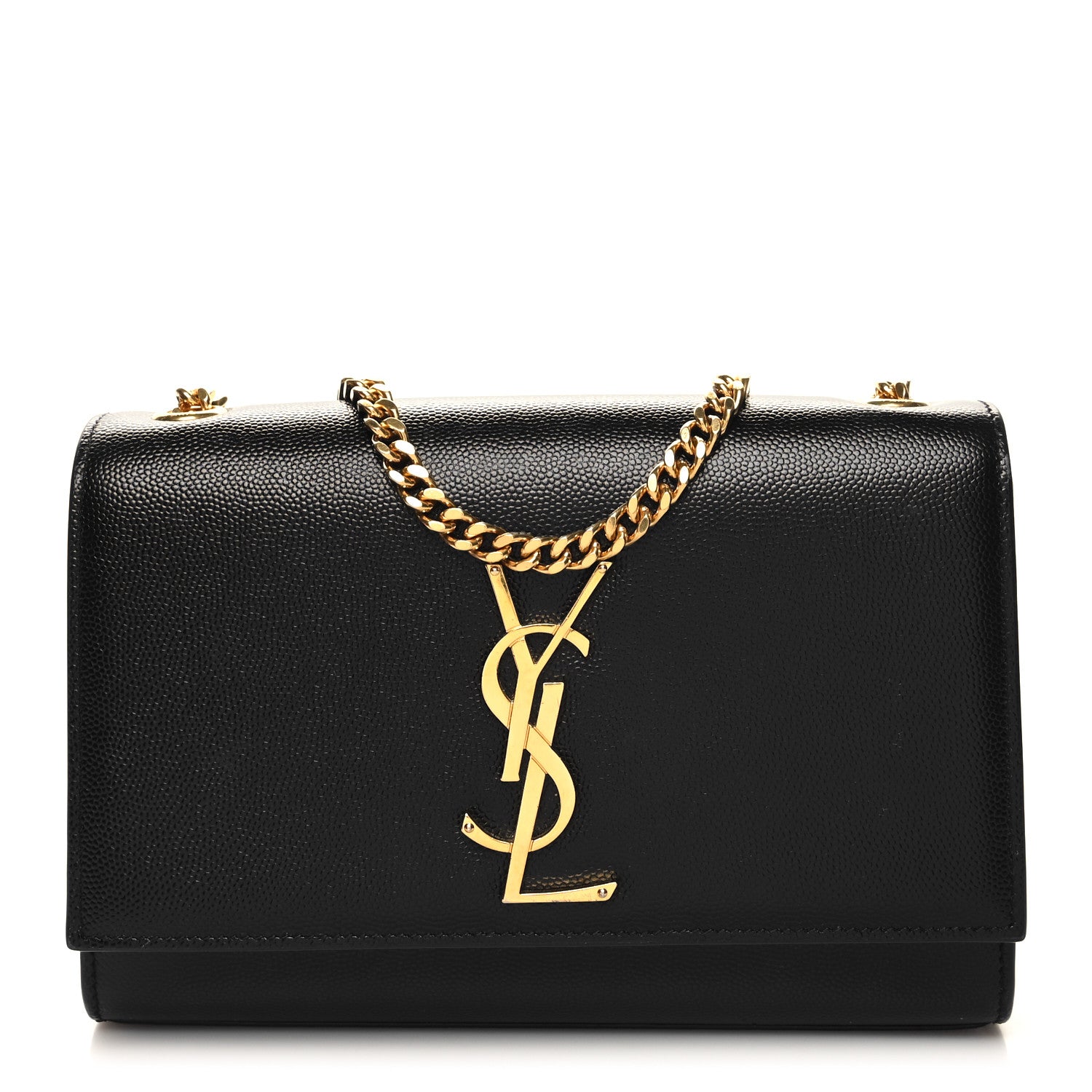 Saint Laurent Grain De Poudre Small Monogram Kate Satchel Black 1 of 9