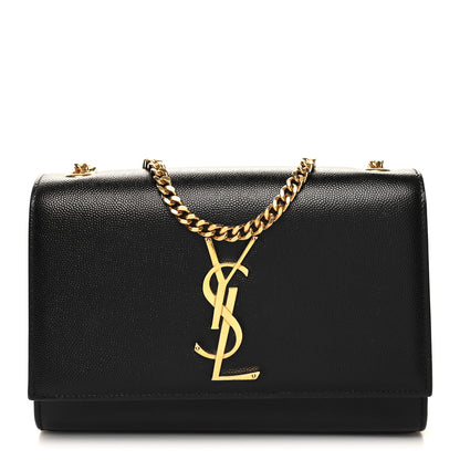 Saint Laurent Grain De Poudre Small Monogram Kate Satchel Black 1 of 9
