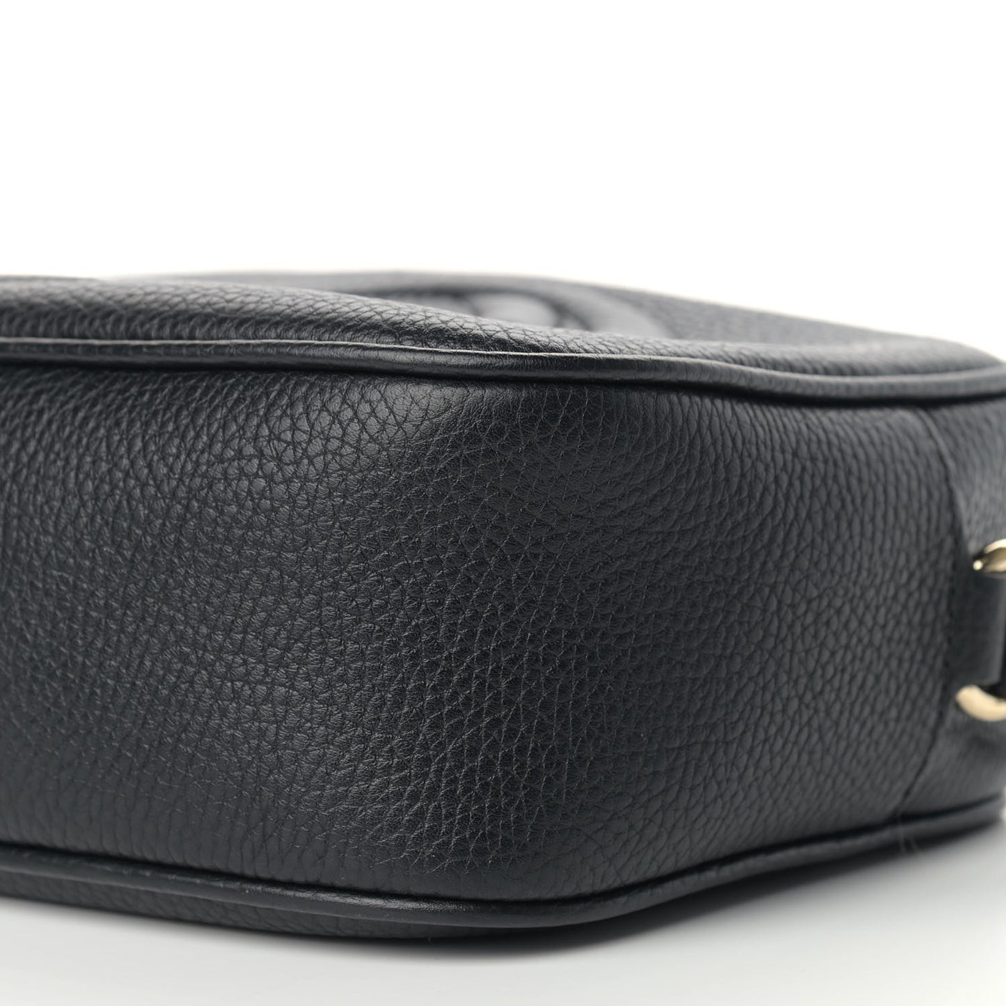 Pebbled Calfskin Small Soho Disco Bag Black