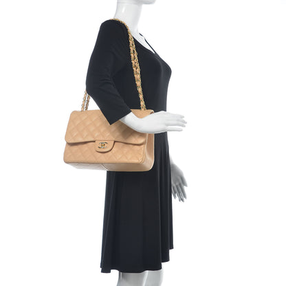 Chanel Caviar Quilted Jumbo Double Flap Beige Clair 2 of 18