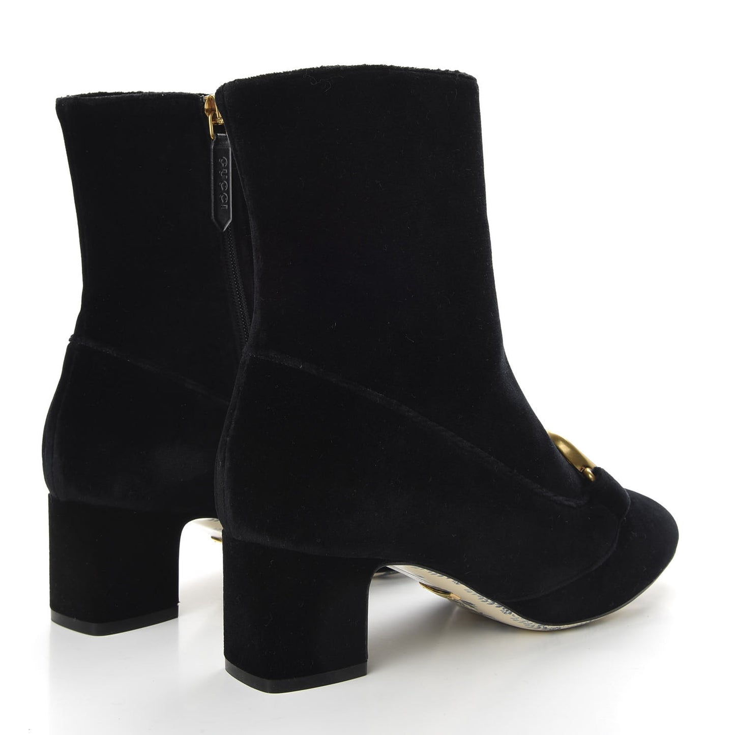 Softy Velvet Malaga Kid GG Victoire 55mm Ankle Boots 37.5 Black
