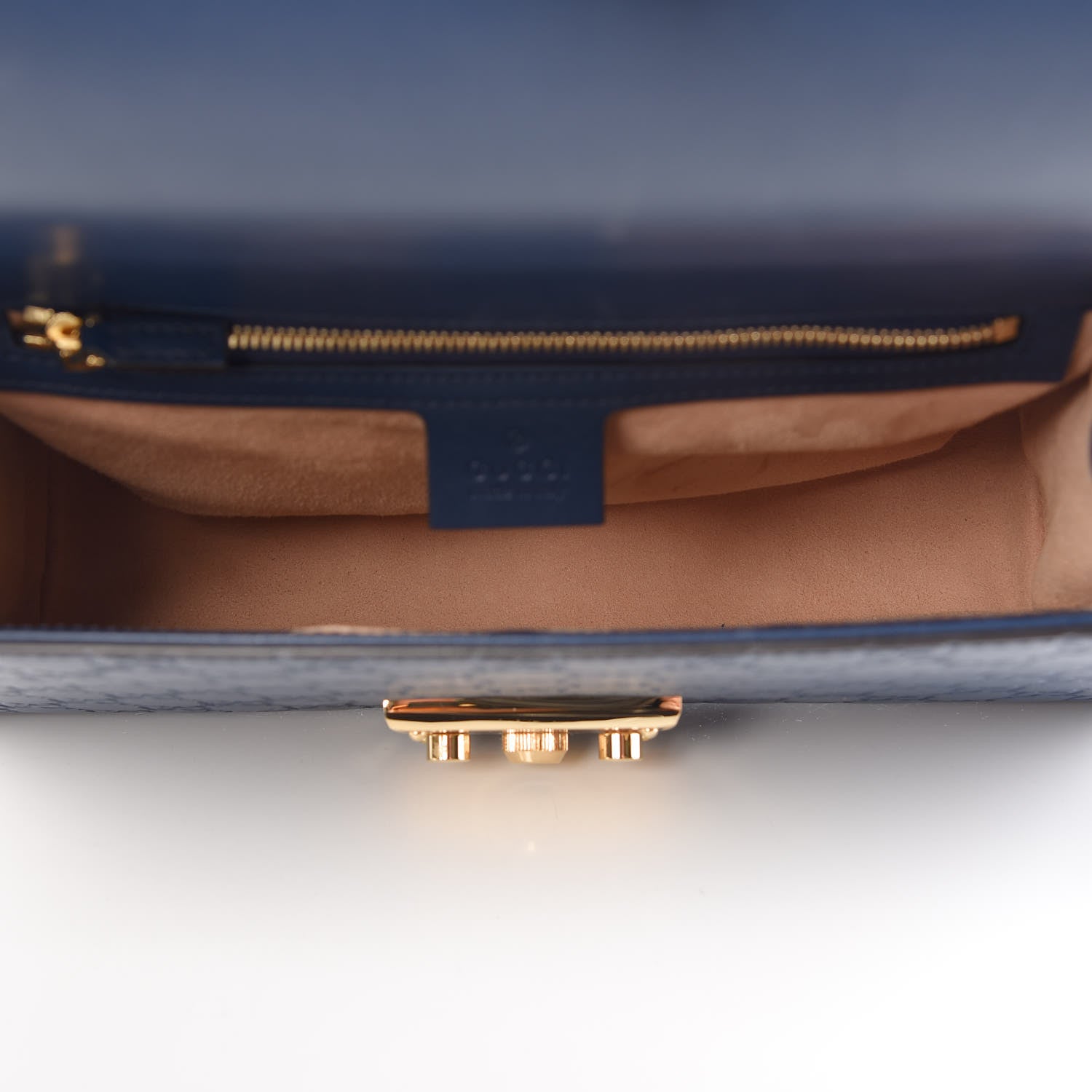 Gucci Guccissima Medium Padlock Shoulder Bag Blue Agata 5 of 18