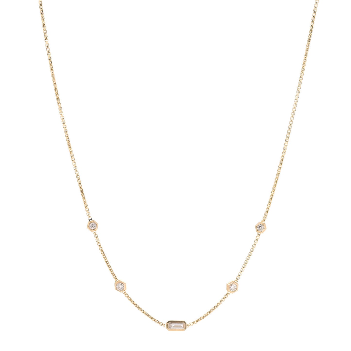 18K Yellow Gold Diamond Novella Necklace