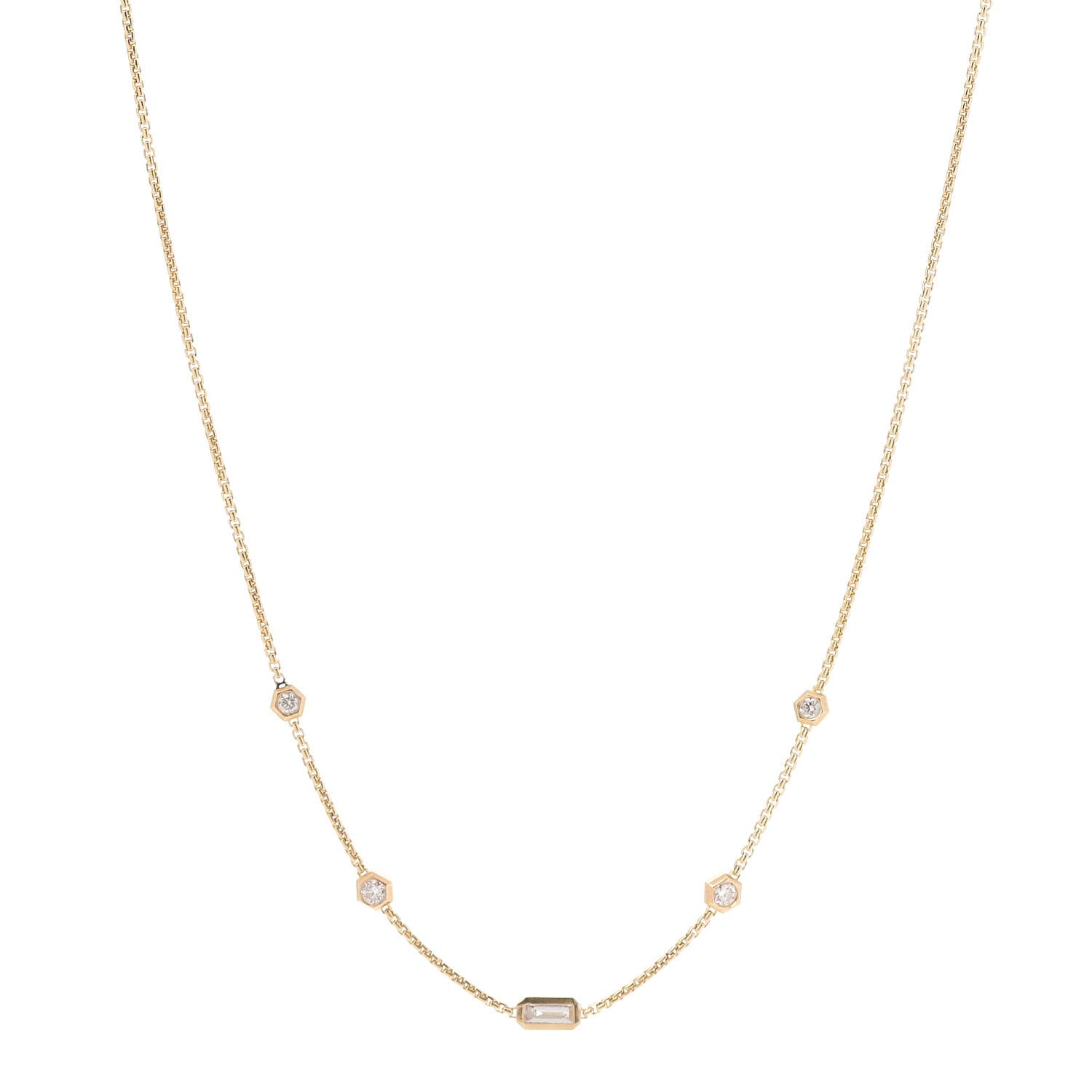 David Yurman 18K Yellow Gold Diamond Novella Necklace 1 of 6