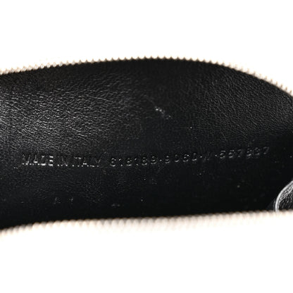 Balenciaga Shiny Calfskin Logo Crocodile Embossed Cash Phone Holder Bag White Black 7 of 13
