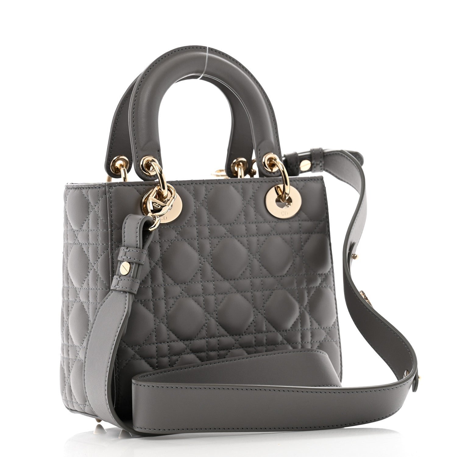 Christian Dior Lambskin Cannage Small My ABCDior Lady Dior Grey 3 of 13