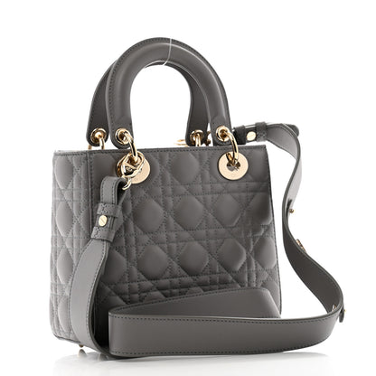 Christian Dior Lambskin Cannage Small My ABCDior Lady Dior Grey 3 of 13