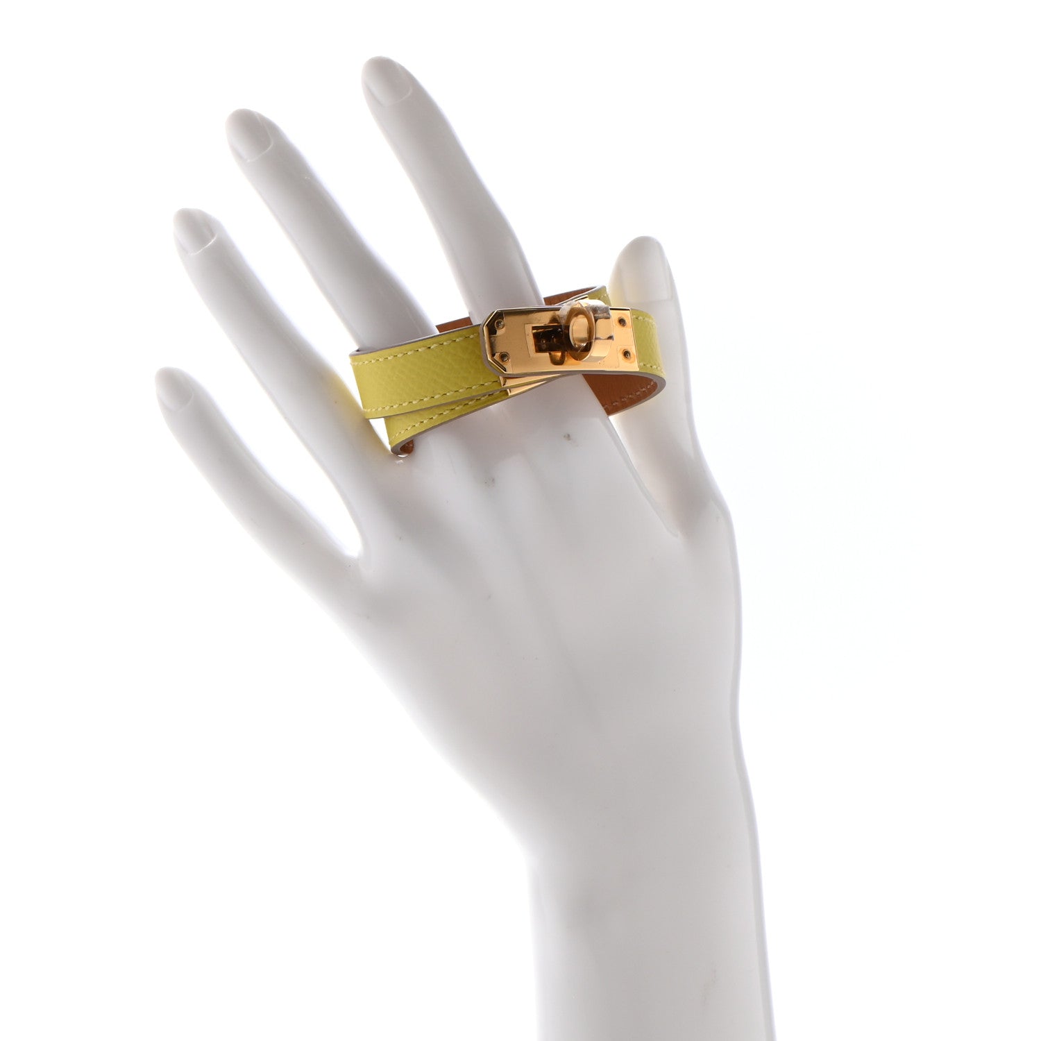 Hermes Epsom Kelly Double Tour Bracelet XS Lime 2 of 6