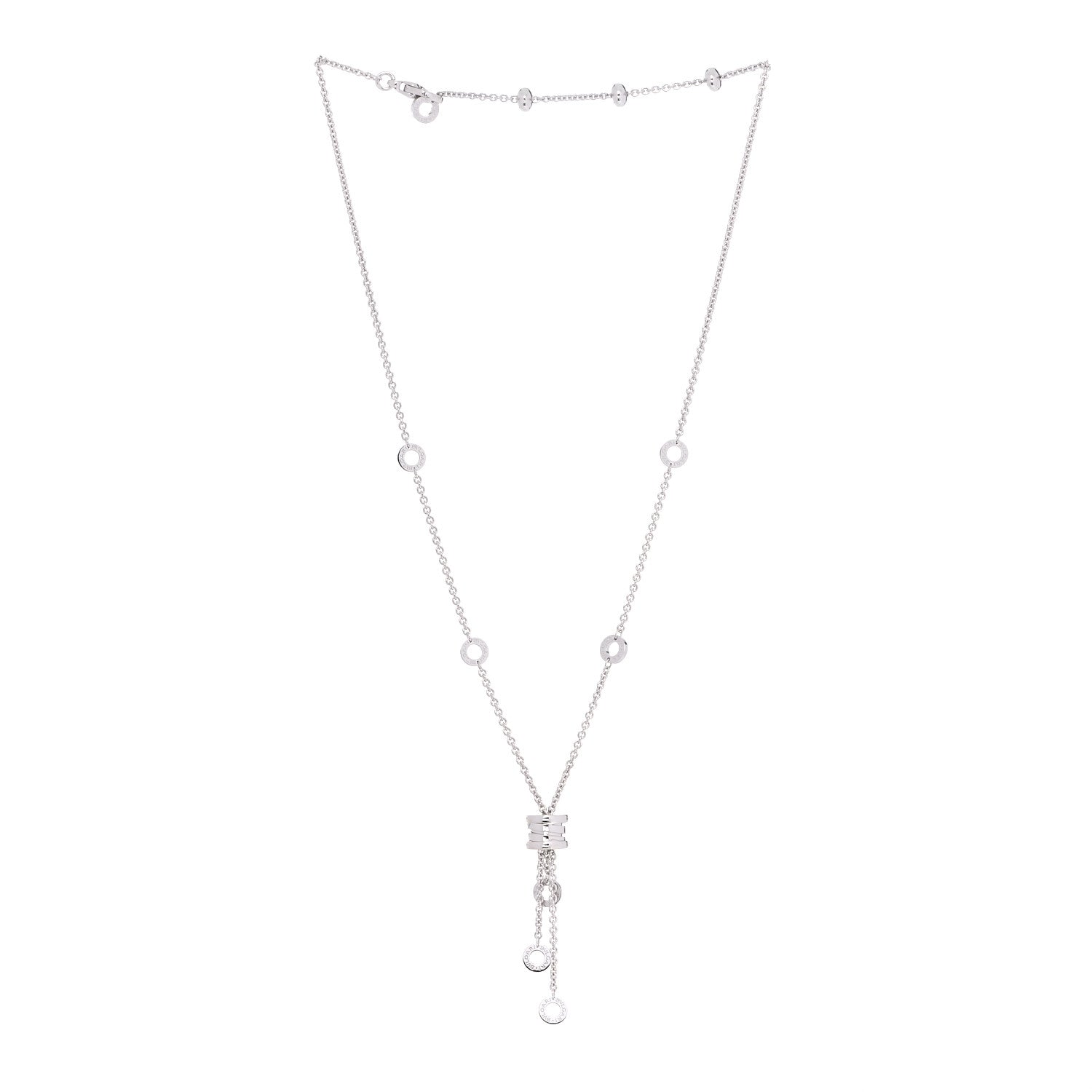Bulgari 18K White Gold B.Zero1 Lavalier Necklace 3 of 6