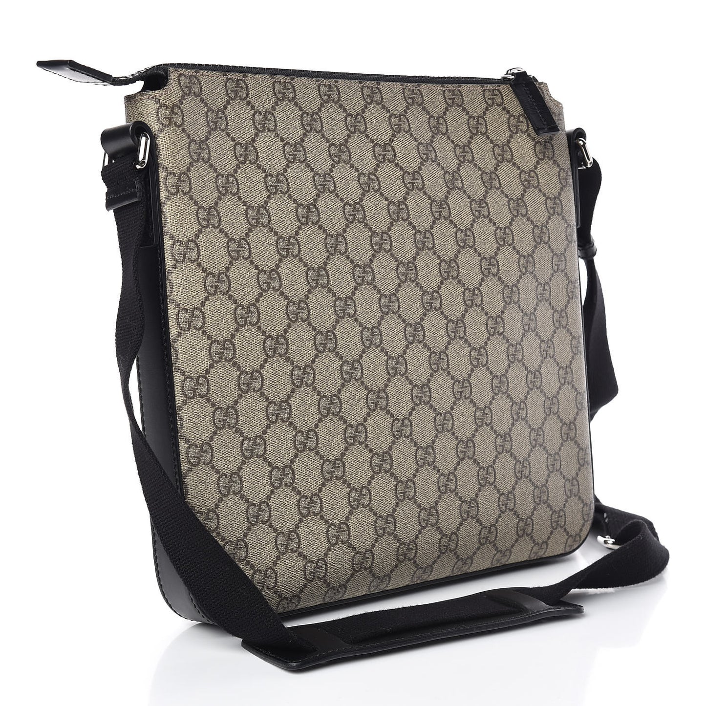 GG Supreme Monogram Flat Messenger Bag Black
