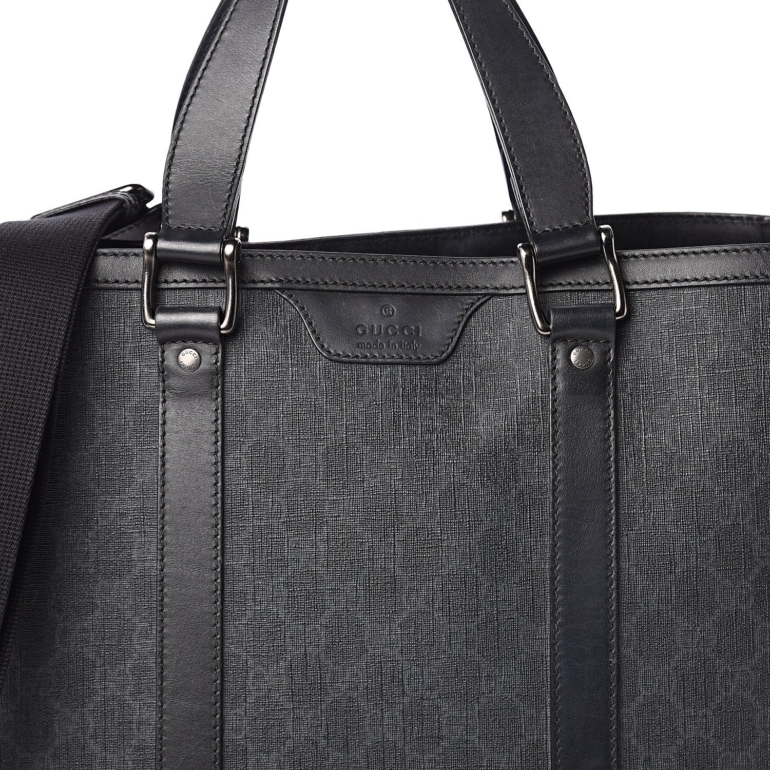 Gucci GG Supreme Monogram Tote Black Grey 6 of 8