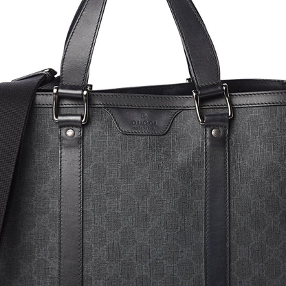 Gucci GG Supreme Monogram Tote Black Grey 6 of 8