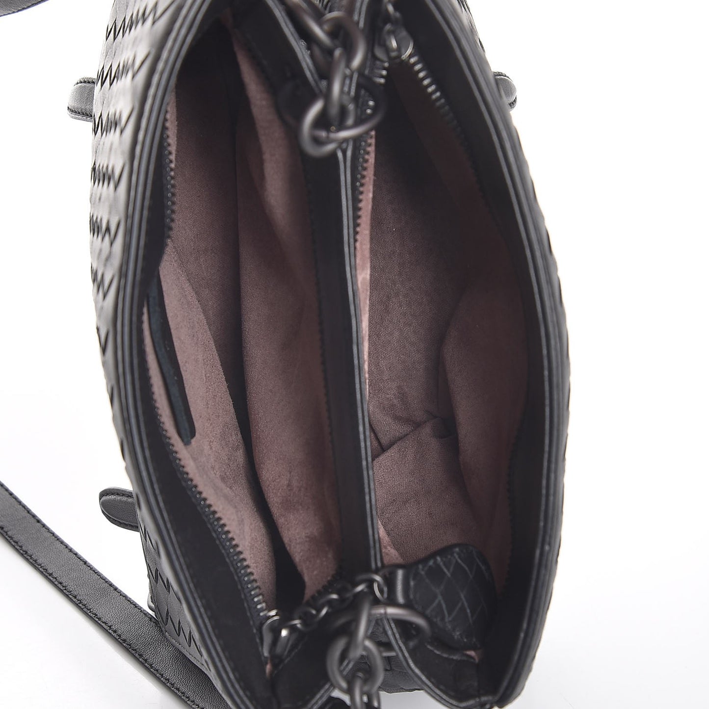 Nappa Intrecciato Crossbody Bag Black