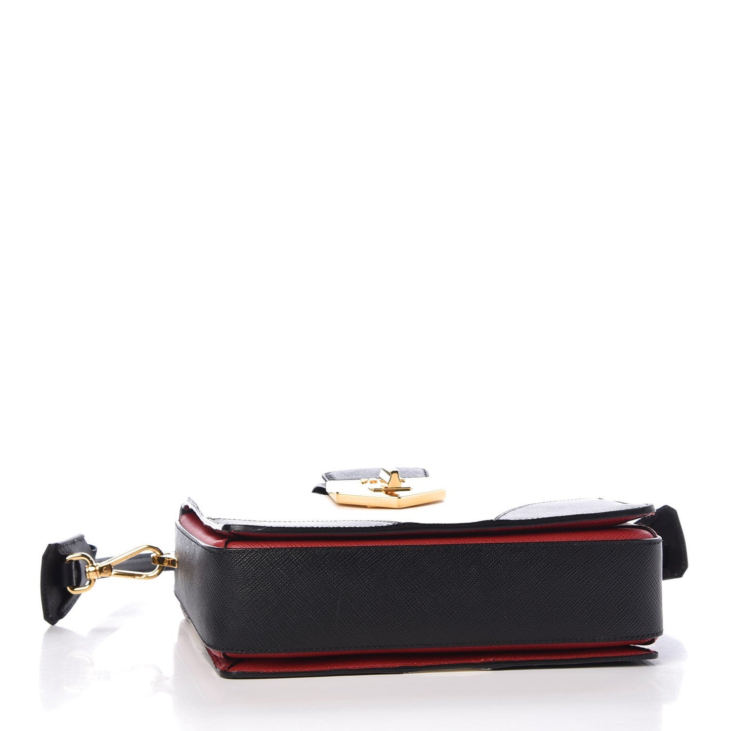 Saffiano Shoulder Bag Black White