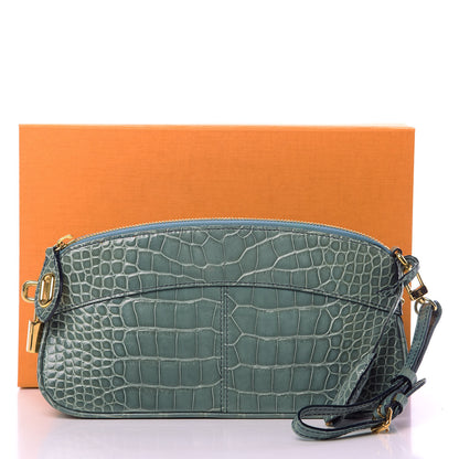 Louis Vuitton Crocodile Lockit Clutch Blue 8 of 8