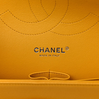 Chanel Caviar Chevron Quilted Jumbo Double Flap Yellow 6 of 11
