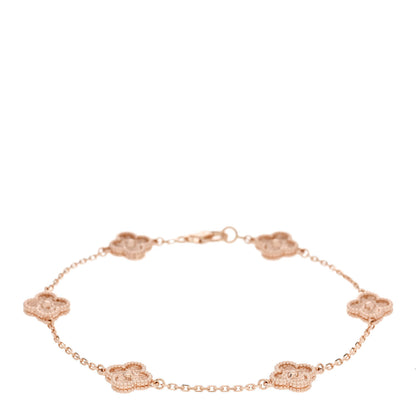 Van Cleef & Arpels 18K Rose Gold 6 Motifs Sweet Alhambra Bracelet 1 of 5