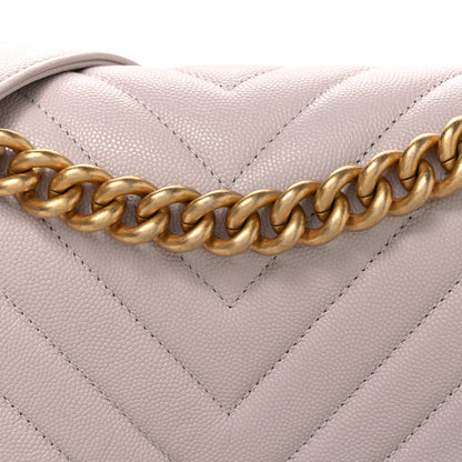 Chanel Caviar Chevron Quilted Medium Boy Flap Light Pink 8 of 10