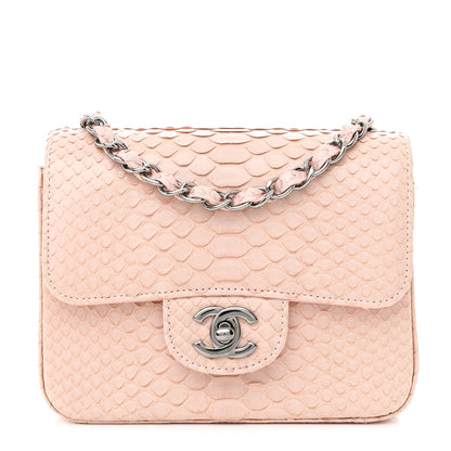 Chanel Snakeskin Mini Square Flap Light Pink 1 of 12
