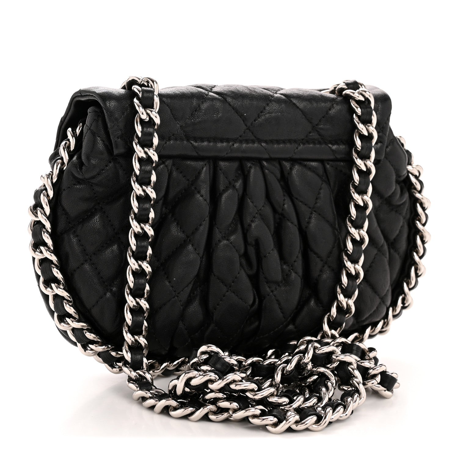 Chanel Washed Lambskin Quilted Mini Chain Around Flap Black 3 of 13