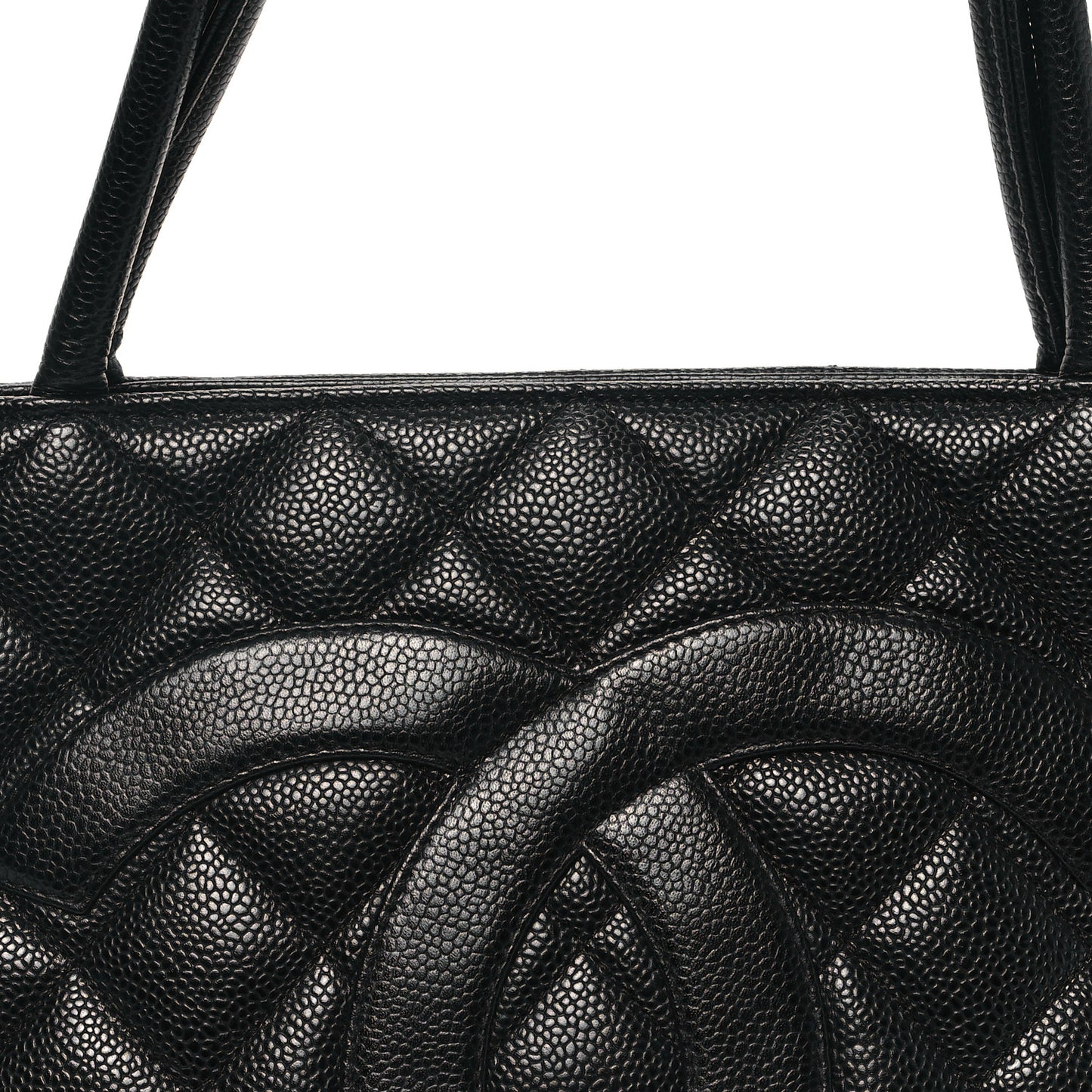 Caviar Quilted Medallion Tote Black