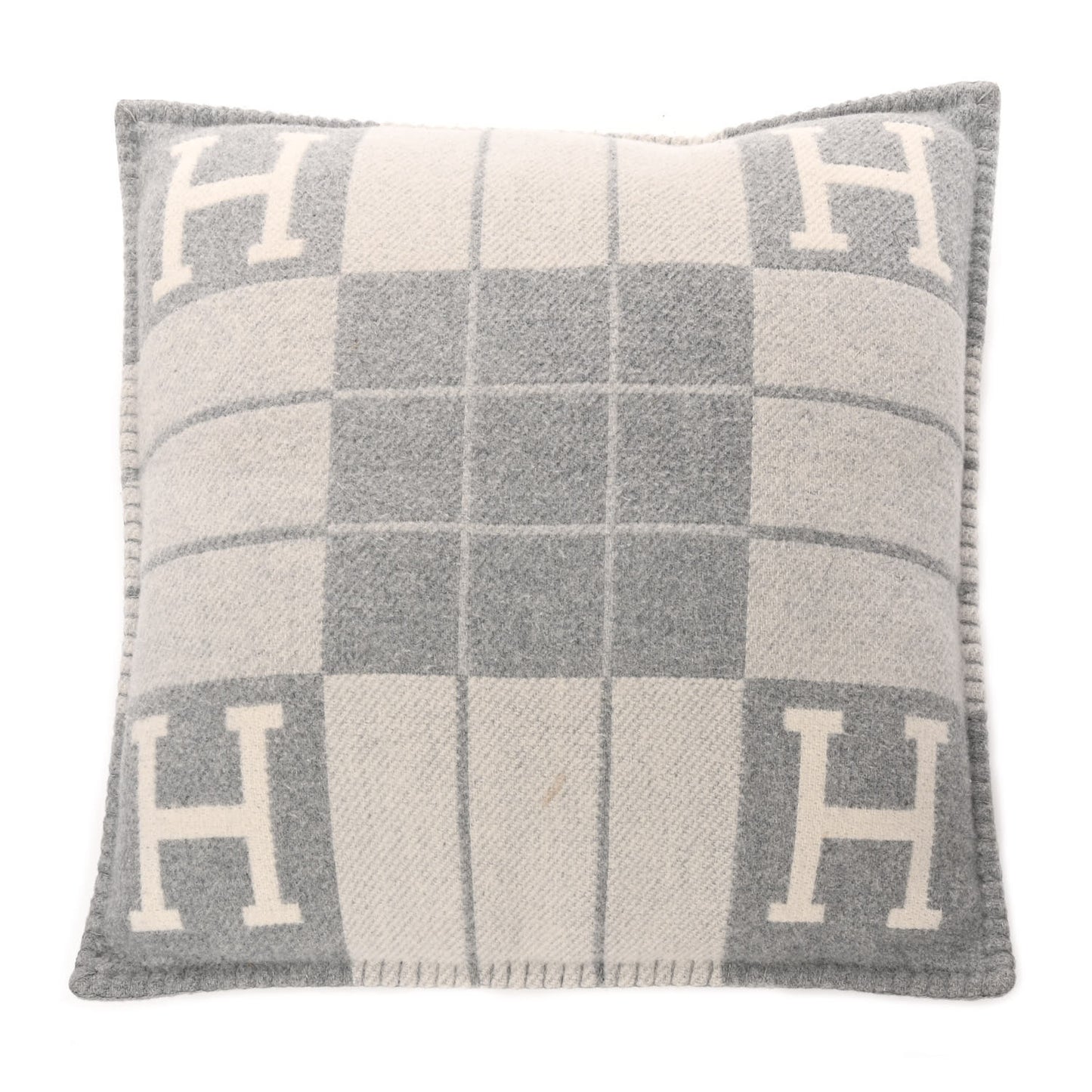 Wool Cashmere Avalon III Pillow PM Ecru Gris Clair