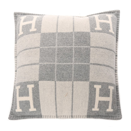 Hermes Wool Cashmere Avalon III Pillow PM Ecru Gris Clair 1 of 4