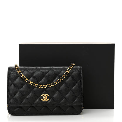 Chanel Caviar Quilted CC Turnlock Wallet On Chain WOC Black 13 of 13