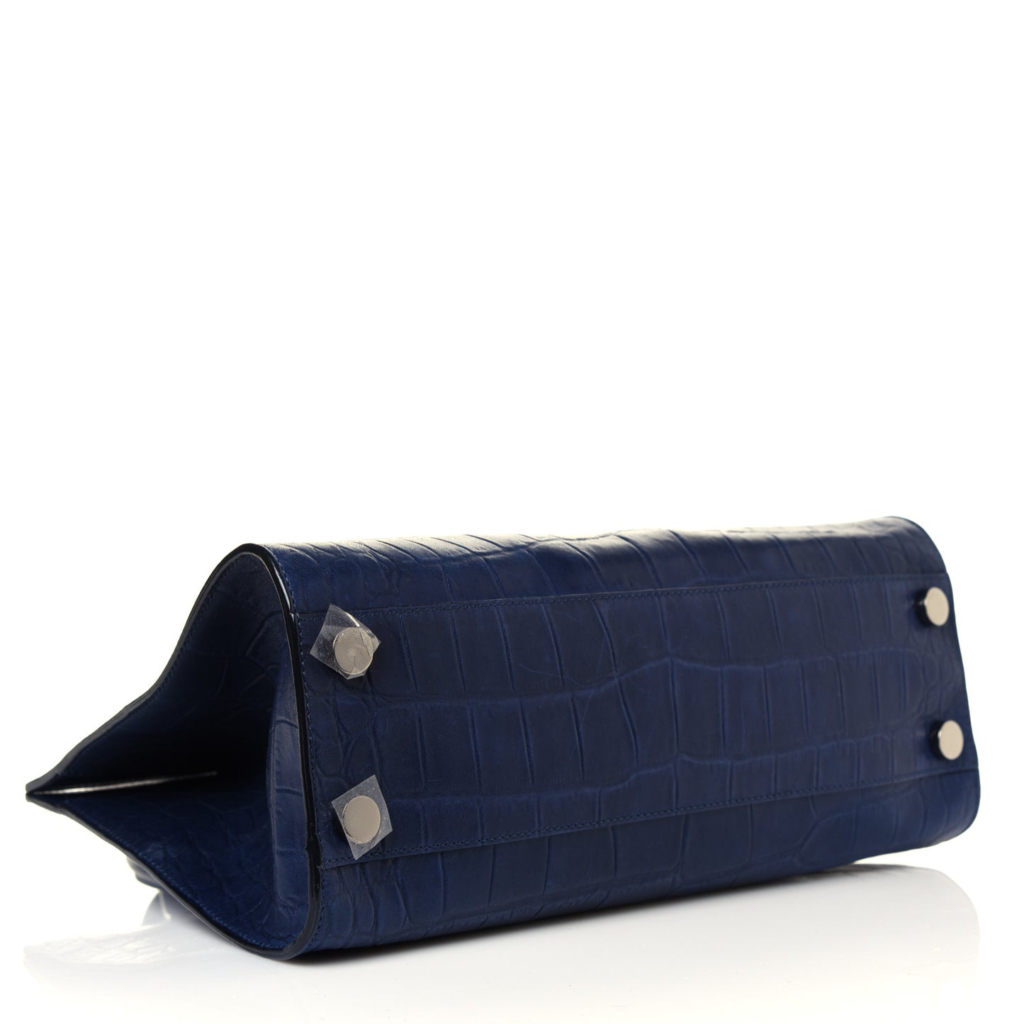 Crocodile Embossed Calfskin Riley Tote Steel Blue