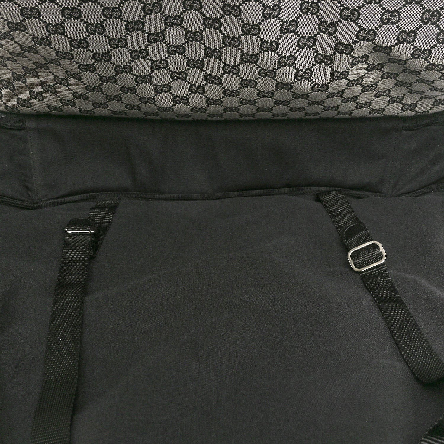 Gucci Monogram Textured Dollar Calfskin Suitcase Luggage Beige Black 5 of 10