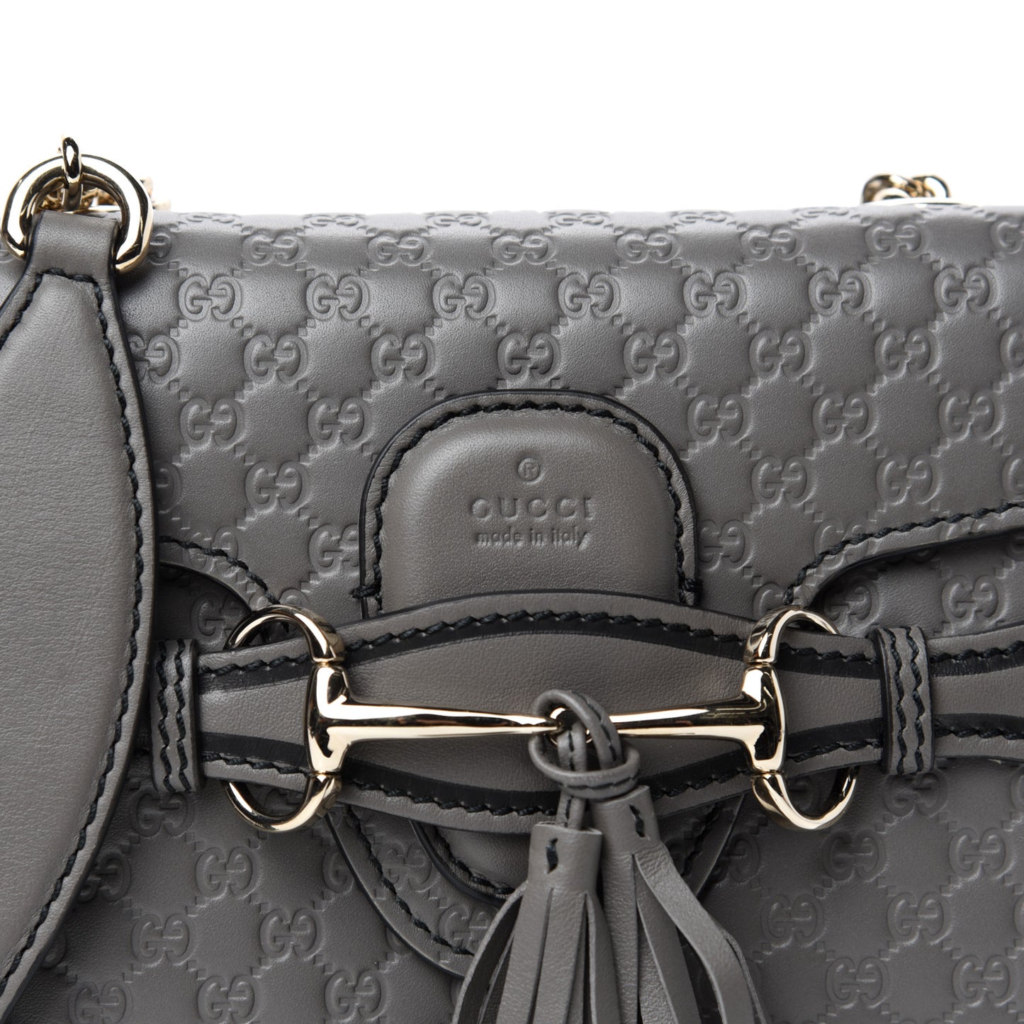 Soft Microguccissima Mini Emily Chain Shoulder Bag Loess