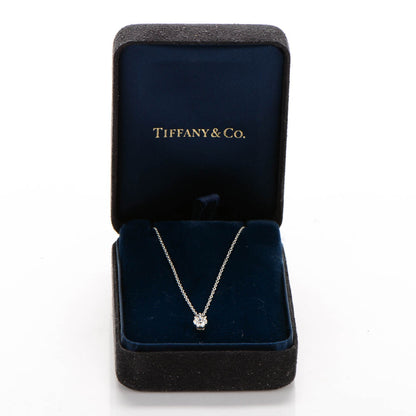 Tiffany Platinum Diamond .31ct Solitaire Pendant Necklace 6 of 6