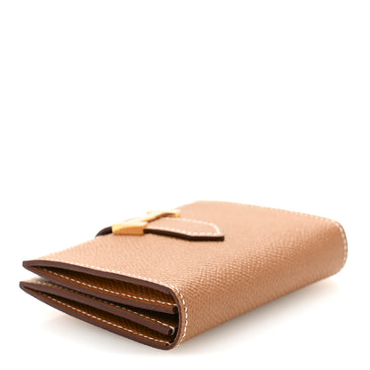 Hermes Epsom Bearn Card Holder Wallet Gold 4 of 8