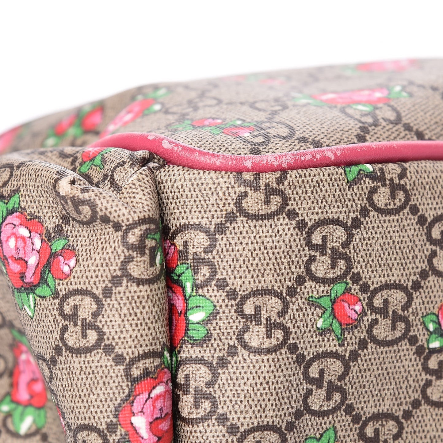 GG Supreme Monogram Rose Bud Diaper Bag Pink