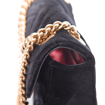 Gucci Velvet Matelasse Mini GG Marmont Shoulder Bag Black 15 of 17