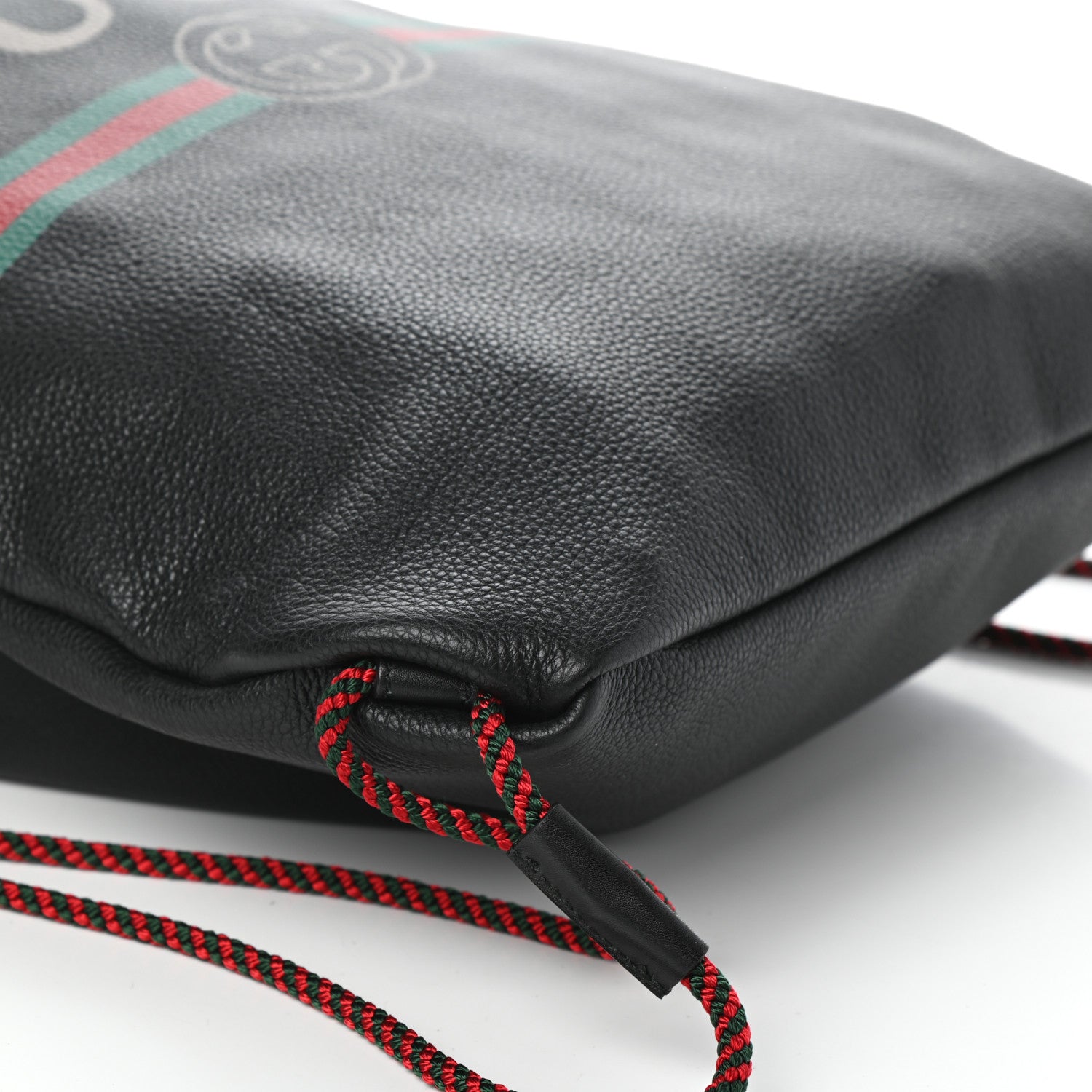 Gucci Calfskin Logo Drawstring Backpack Black 8 of 9