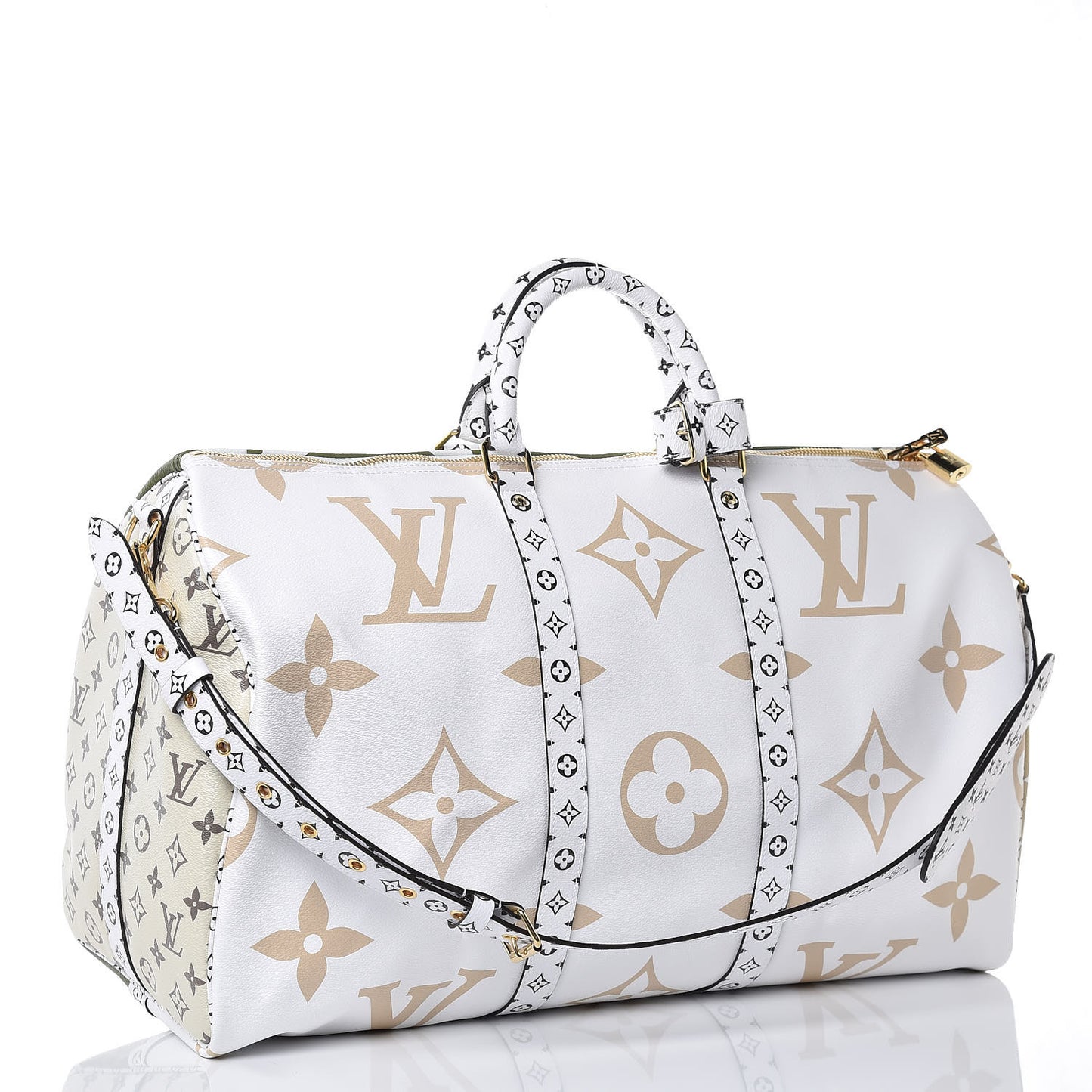 Monogram Giant Keepall Bandouliere 50 Kaki Beige