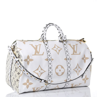 Louis Vuitton Monogram Giant Keepall Bandouliere 50 Kaki Beige 3 of 7