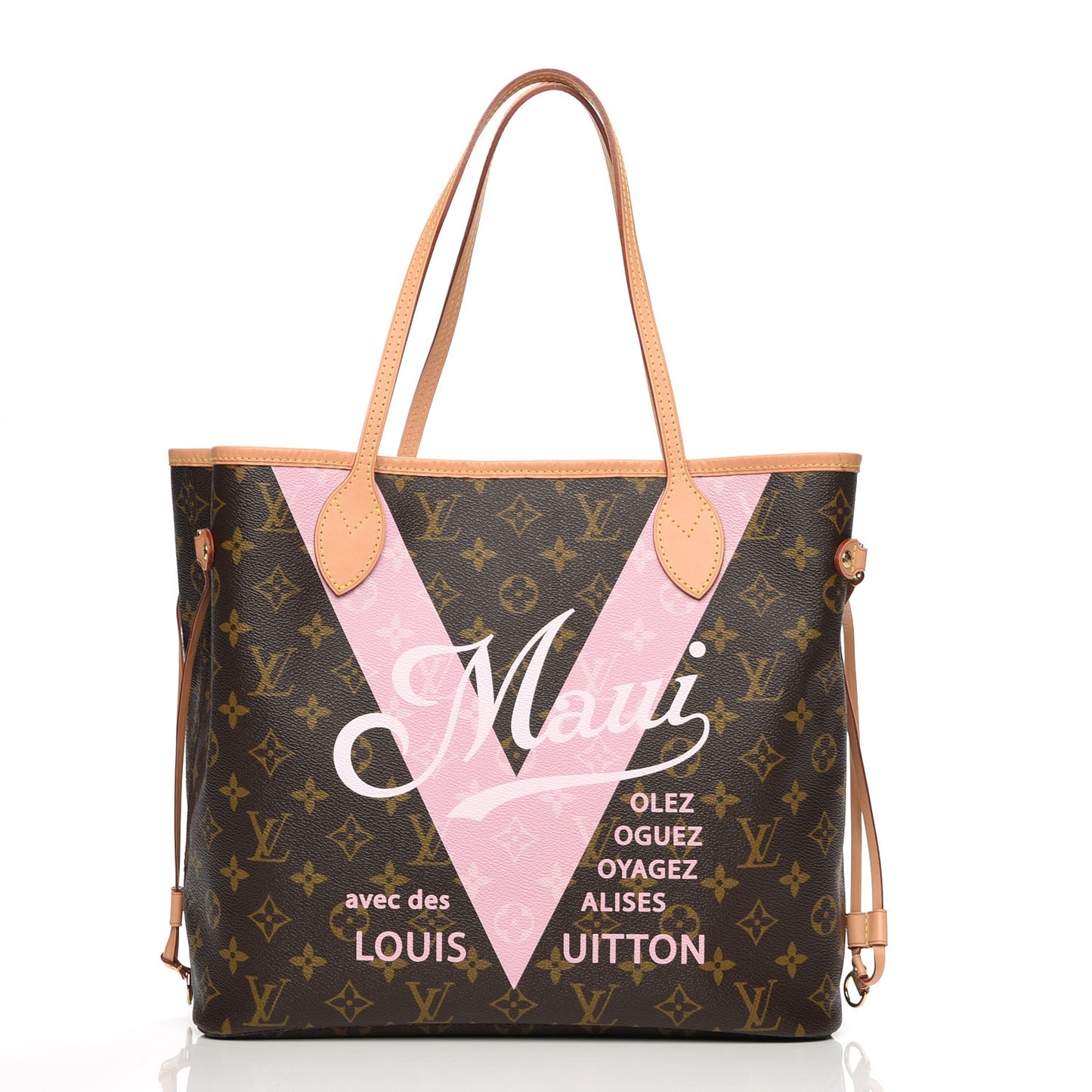 Monogram Maui V Neverfull MM Rose Ballerine
