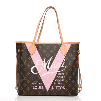 Louis Vuitton Monogram Maui V Neverfull MM Rose Ballerine 3 of 8