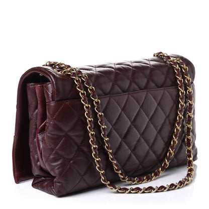Chanel Calfskin Quilted Jumbo Soft Elegance Flap Bordeaux 3 of 11