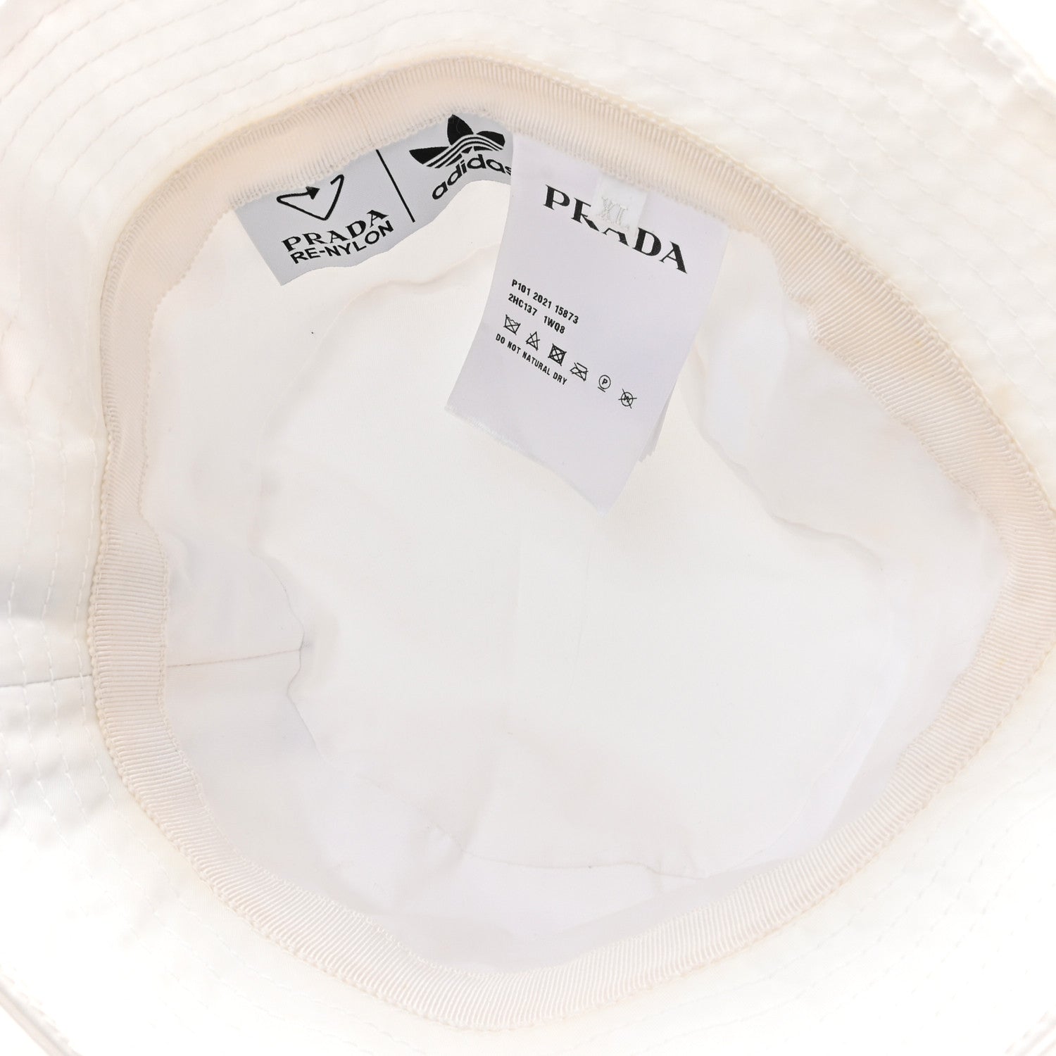 Prada X ADIDAS Re-Nylon Mens Bucket Hat XL White 1530701